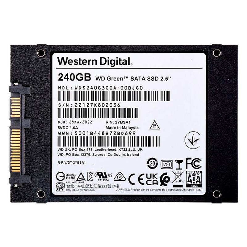 WD Green 240GB SATA SSD 4個セット SSD WD Green 240GB, Sata III, Leitura 545MBs e Gravação 430MBs